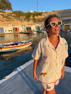 Pink - %100 Keten Pamuk Gömlek