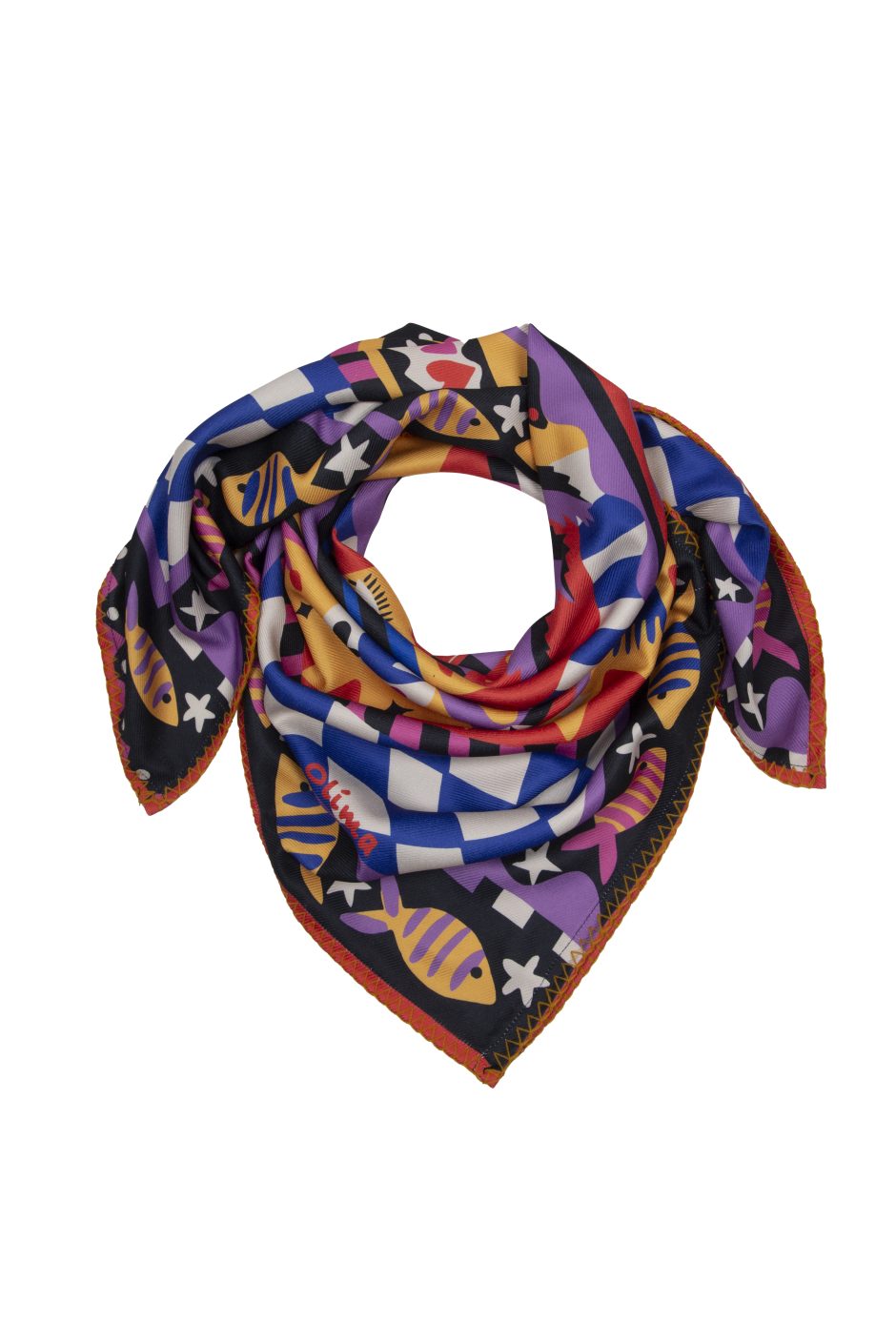 Olivia F25W26- 40×40cm Fular - Mendil - Çanta süsü