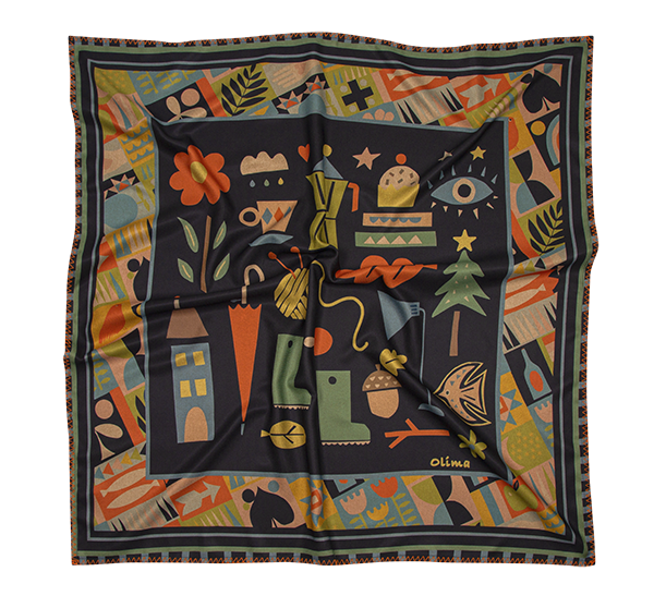 Noa F25W26- 40×40cm Fular - Mendil - Çanta süsü